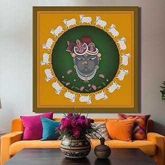 fabsouk Large Wall Painting for Living Room Decor Big Canvas Art Indian Ethnic Traditional Wall Art Large Size For Living Room, Bedroom, Office decor & Gifting (Elephant Ethnic, 18x18, Framed)