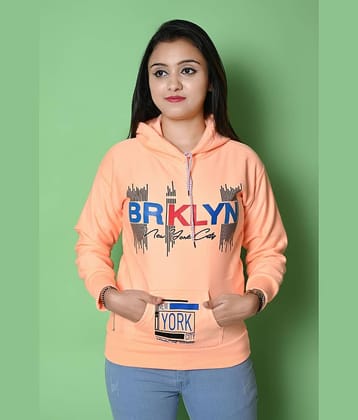 New Collection Women Cotton Fleece Hooded Pullover ( Peach )