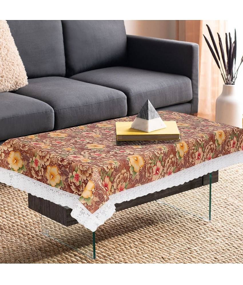 Printed PVC 4 Seater Rectangle Table Cover ( 150 x 92 ) cm Pack of 1 Pink