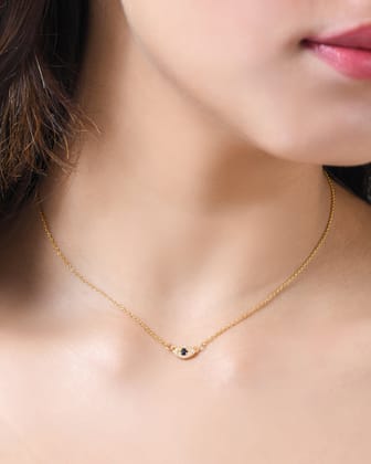Evil Eye Necklace-18k Gold Plated