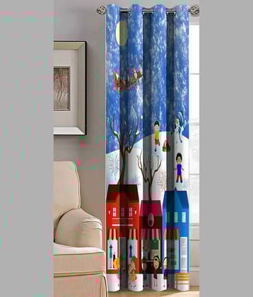 BELLA TRUE Printed Semi-Transparent Curtain 7 ft Pack of 1 Multi Color