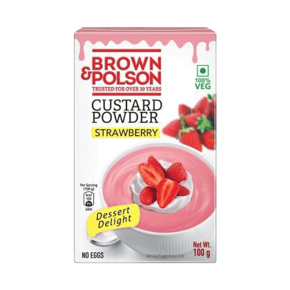 Brown & Polson Veg Strawberry Custard Powder 100g