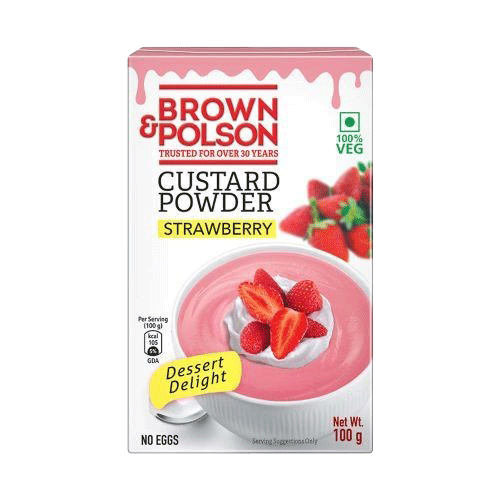 Brown & Polson Veg Strawberry Custard Powder 100g