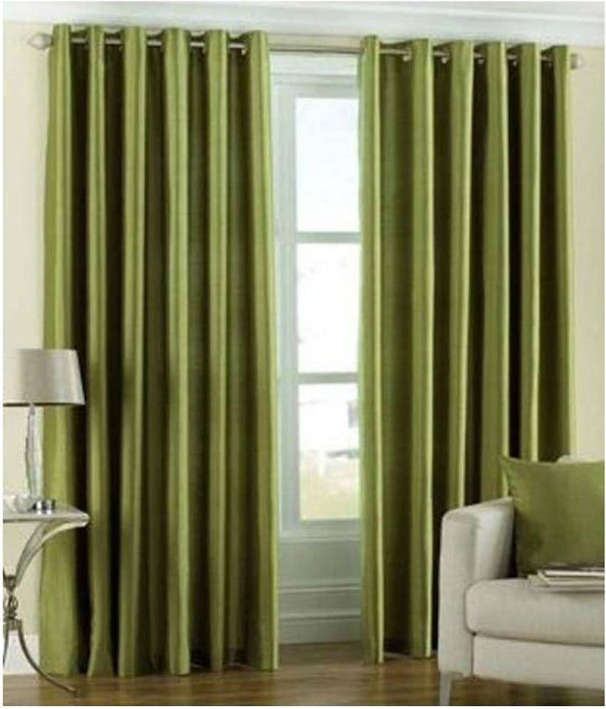 Tanishka Fabs Semi-Transparent Curtain 7 ft ( Pack of 2 ) - Green