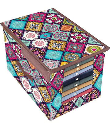 PrettyKrafts Premium Shirt Stacker Closet Organizer with Lid - Shirts and Clothing Organizer with Lids (Single)-Green Leaf