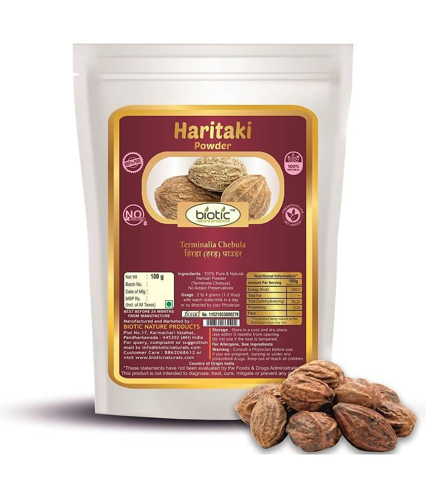 Biotic Haritaki Powder (Terminalia Chebula) Harad Powder - Inknut 100 gm