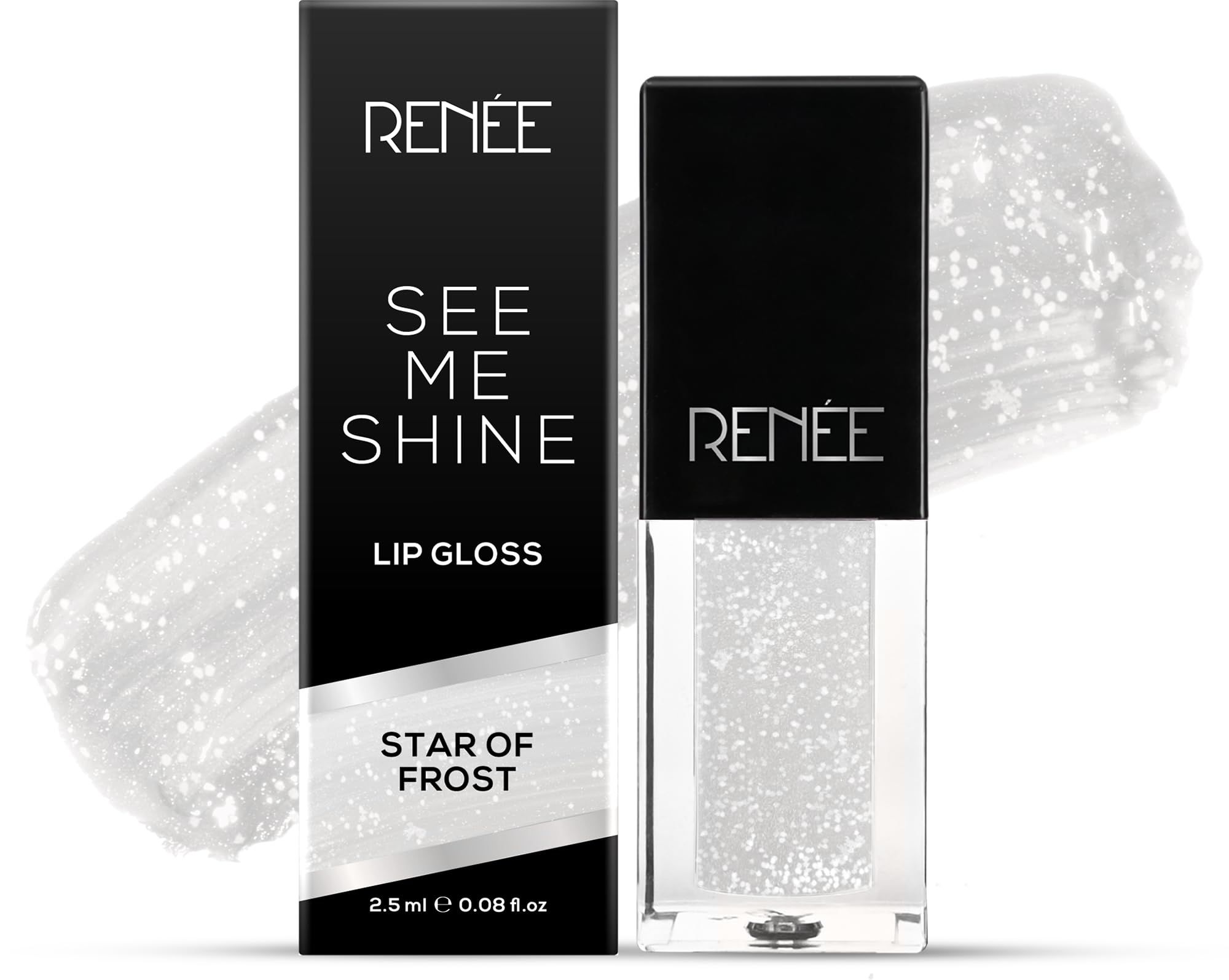 RENEE See Me Shine Lip Gloss - Star Of Frost l Long Lasting & Moisturizing Impact l Nourished Finish l Ultra Glossy Feel l Non-Sticky, Hydrating Formula l Infused with Jojoba Oil & Vitamin E l 2.5 ml RENEE See Me Shine Lip Gloss - Star Of Frost l Long La