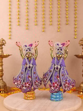 Pushp Mala Lavender Dhoti Patka for Gaur Nitai-Without Shringar / 2 inch