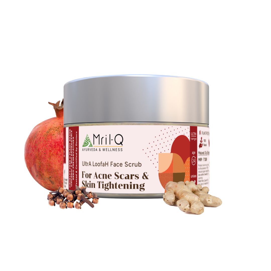 MrilQ Ultra Face Scrub Loofah | Exfoliator & Scrub | Anti Ageing | Age spots and Hyperpigmentation | Natural Collagen | Mature Skin