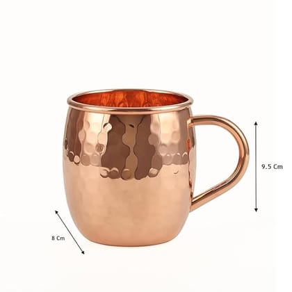 ALCU Copper Mule Mug, Handcrafted Shiny Moscow Mule Beer Mug Cup (473ml) Set of 2