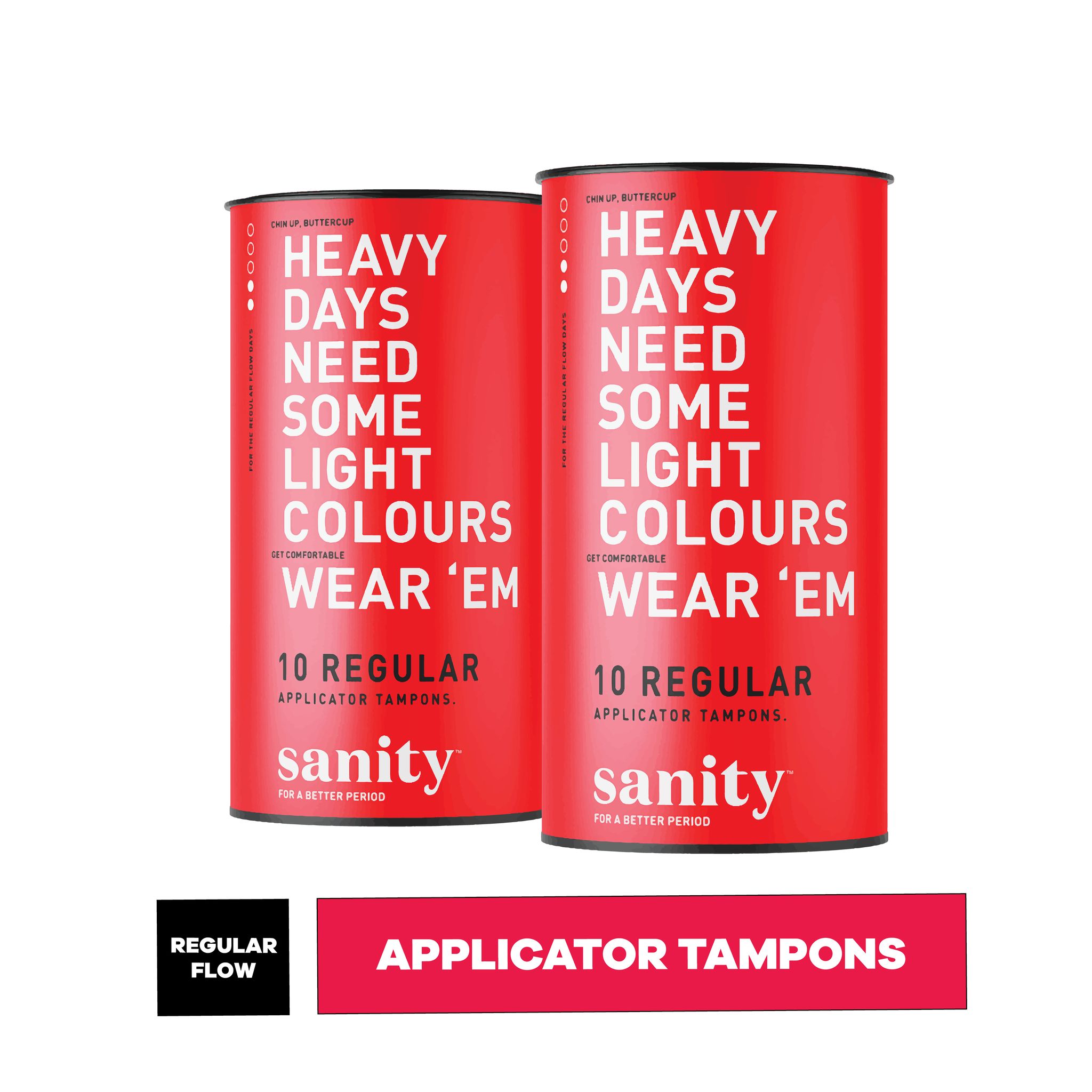 Sanity Regular Applicator Tampons - Pack of 20 | Light to Medium Flow | Gentle & Secure Period Protection