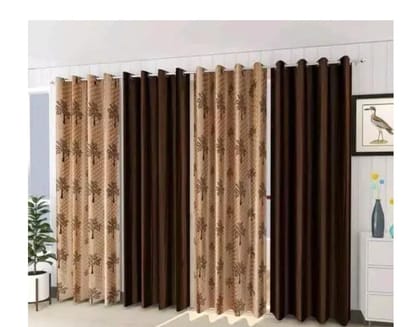Luxury Brown Curtains for Living Room - Set of 4