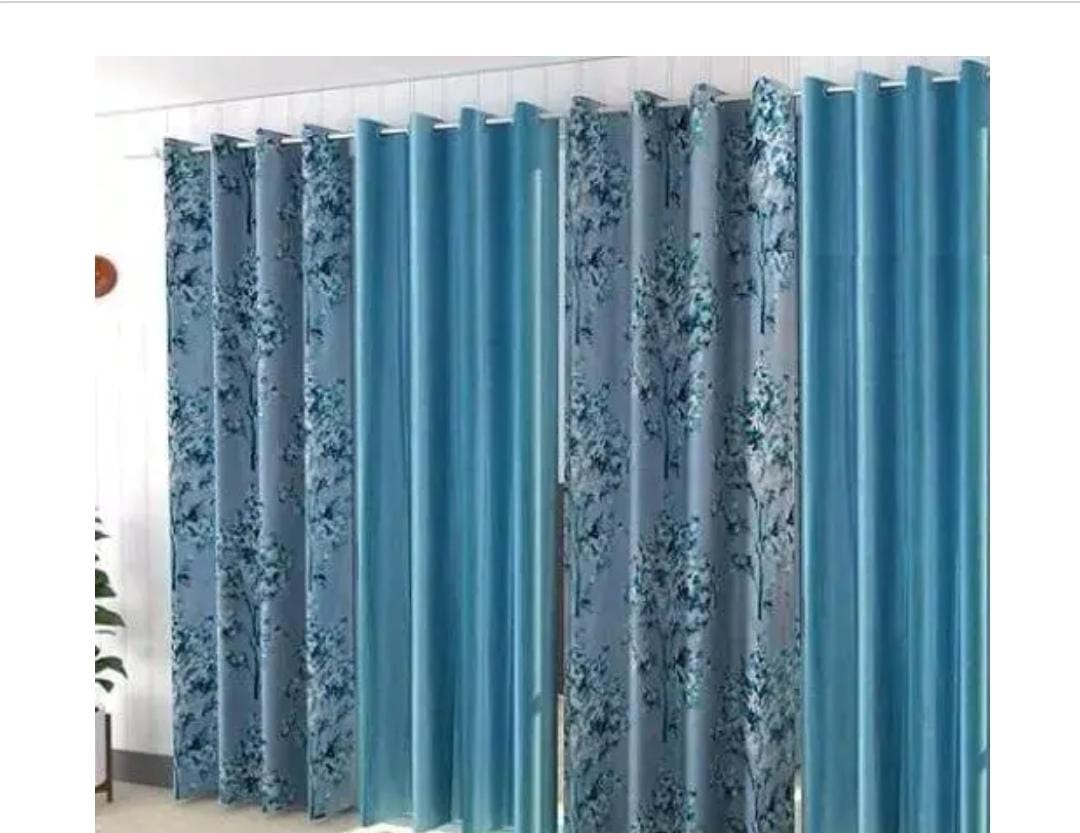 Blue Curtains for Living Room - Set of 4