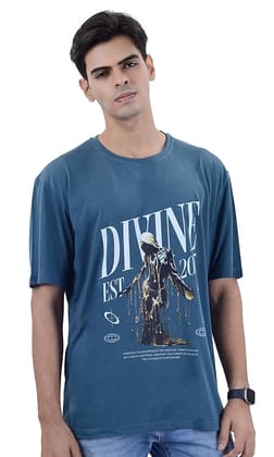 Miller Johnson Mens Cotton Oversized Graphic Print T-Shirt