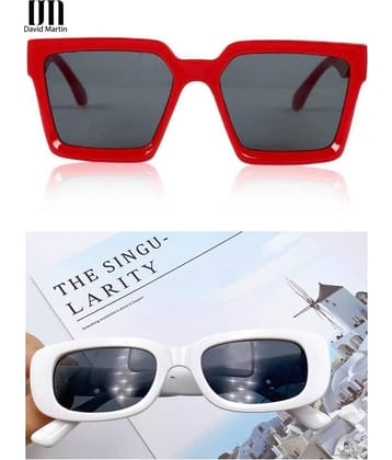 David Martin Multicolor Square Sunglasses ( Pack of 2 )
