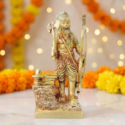 Brass Parshuram Ji Idol – Lord Parshuram Brass God Statue For Home Mandir, Height : 7 Inch (BSMAS1339 A)