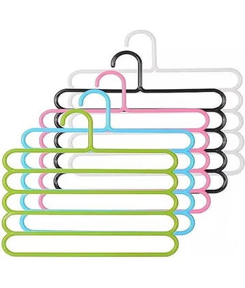Plastic 5 Layer Cloth Hanger, Wardrobe Space Saver Set of 5
