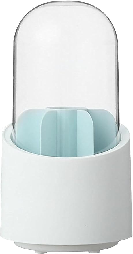 Makeup Brush Holder,360 Rotating Cosmetics Make up Brush Organizer Storage with Lid for Women Girls (White)