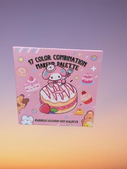 Color Combination Makeup Palette, 17 Shades, 1 Brush (PINK & BLUE)