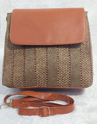 Brown Jute Sling Bag