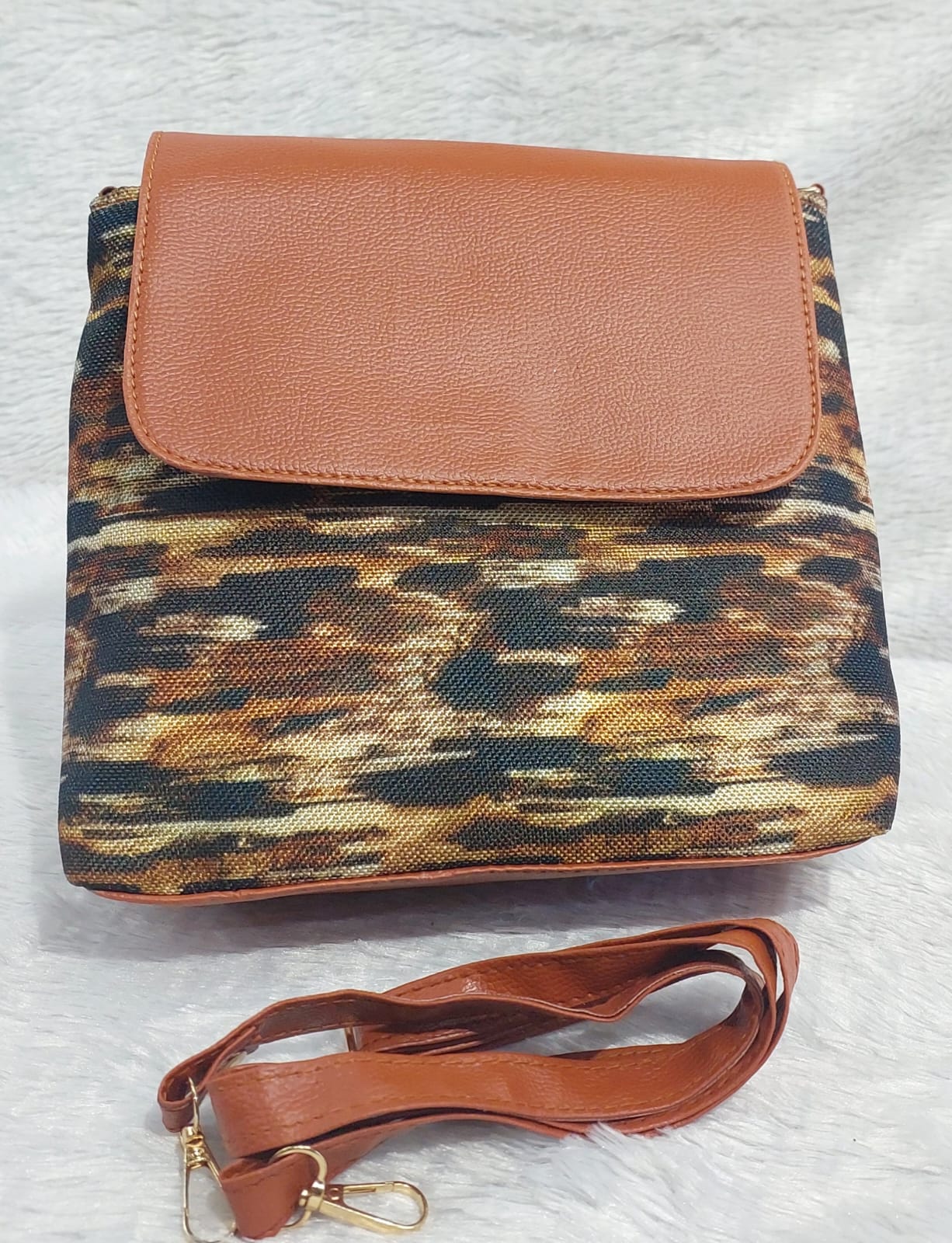 Printed Jute Sling Bag