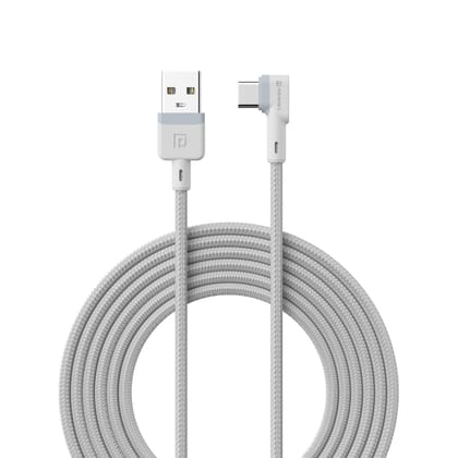Portronics Konnect L Fast Charging 3A Type-C Cable 2 Meter with Charge & Sync Function for All Type-C Devices (White)