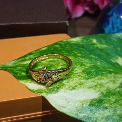 Timeless Gold Plated Solitaire Ring for Women – Classic Design, Adjustable Fit, New