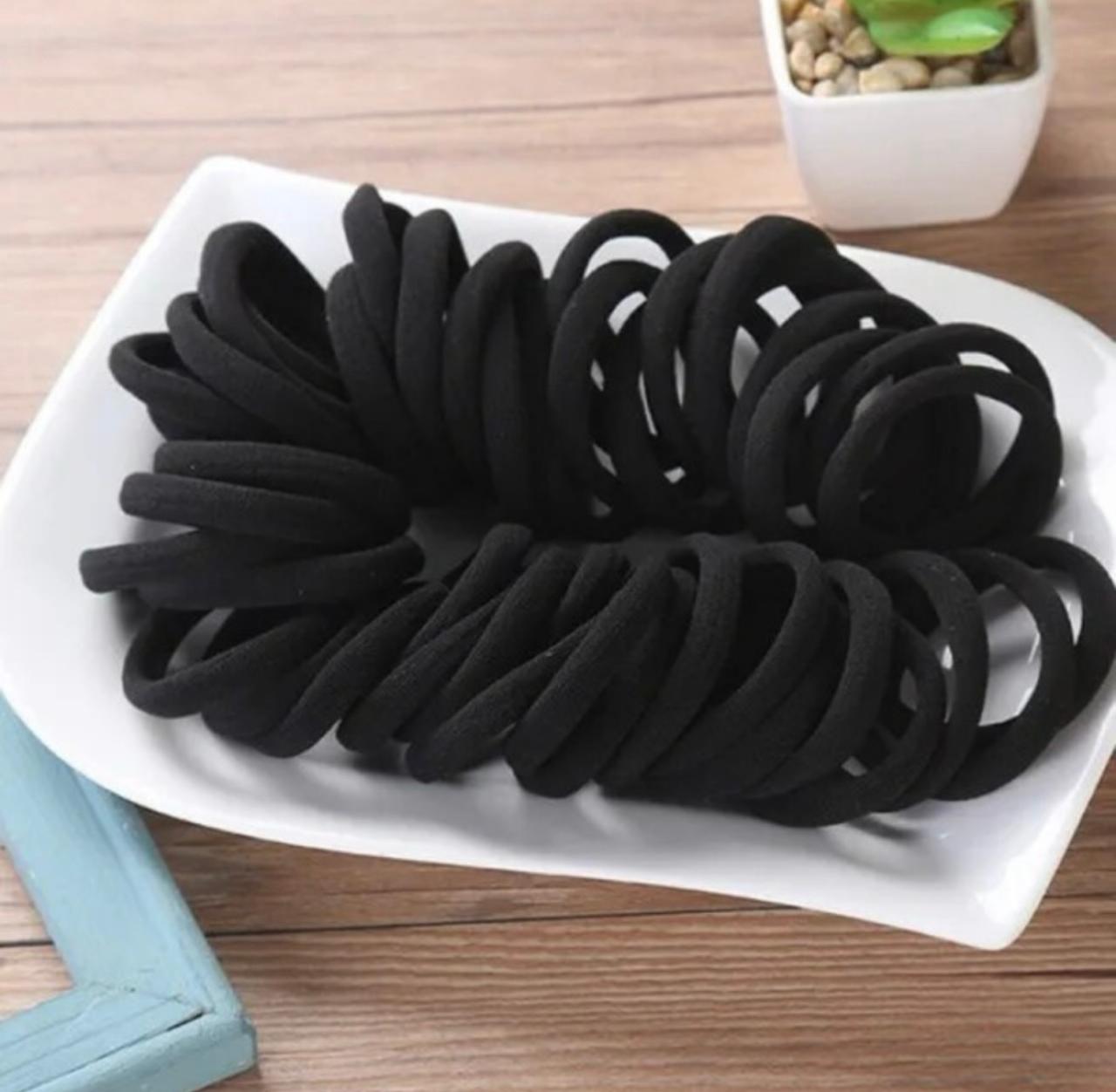 Black Rubber Hair Ties for Women & Girls