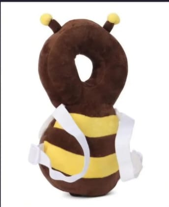 Cute Bee Baby Head Support Pillow, 100% Cotton Breathable Material, Adjustable Strap, Machine Washable