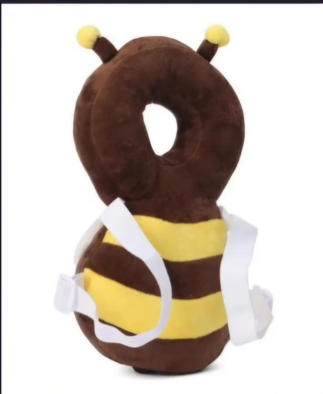 Cute Bee Baby Head Support Pillow, 100% Cotton Breathable Material, Adjustable Strap, Machine Washable
