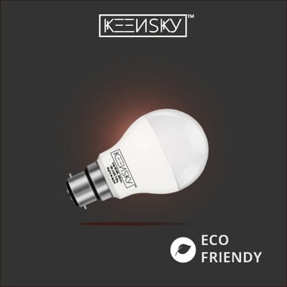 KEENSKY 9-Watt LED Bulb, B22 Bayonet Cap, 100-240V AC, 1055 Lumens, Warm White (Pack of 1)