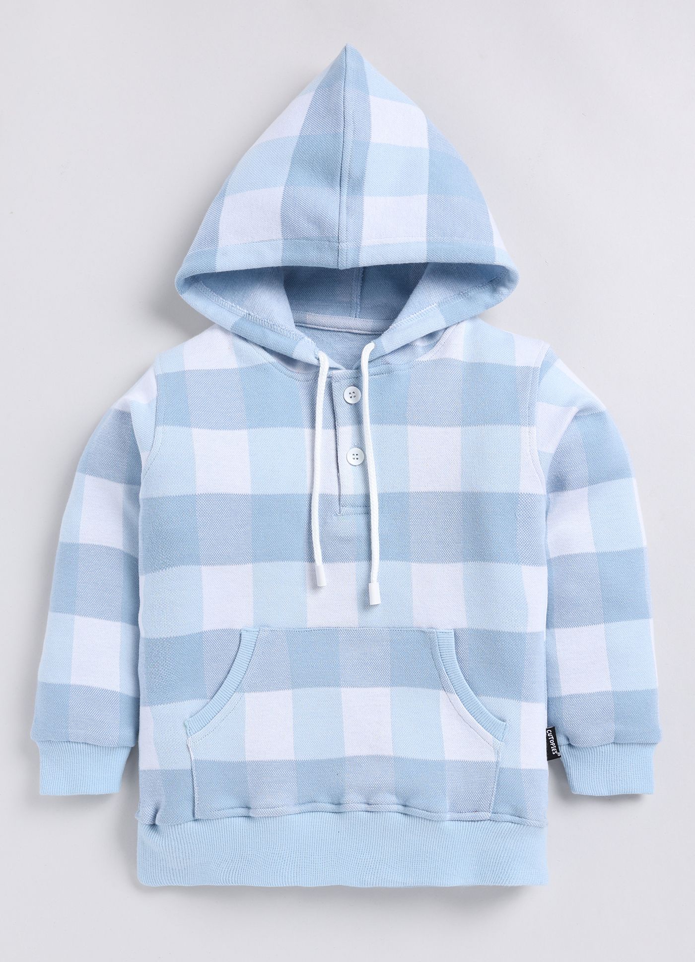 Exclusive Men Boys Blue and White Checkered Pullover Hoodie 2025 at ShopCircuit | ONDC