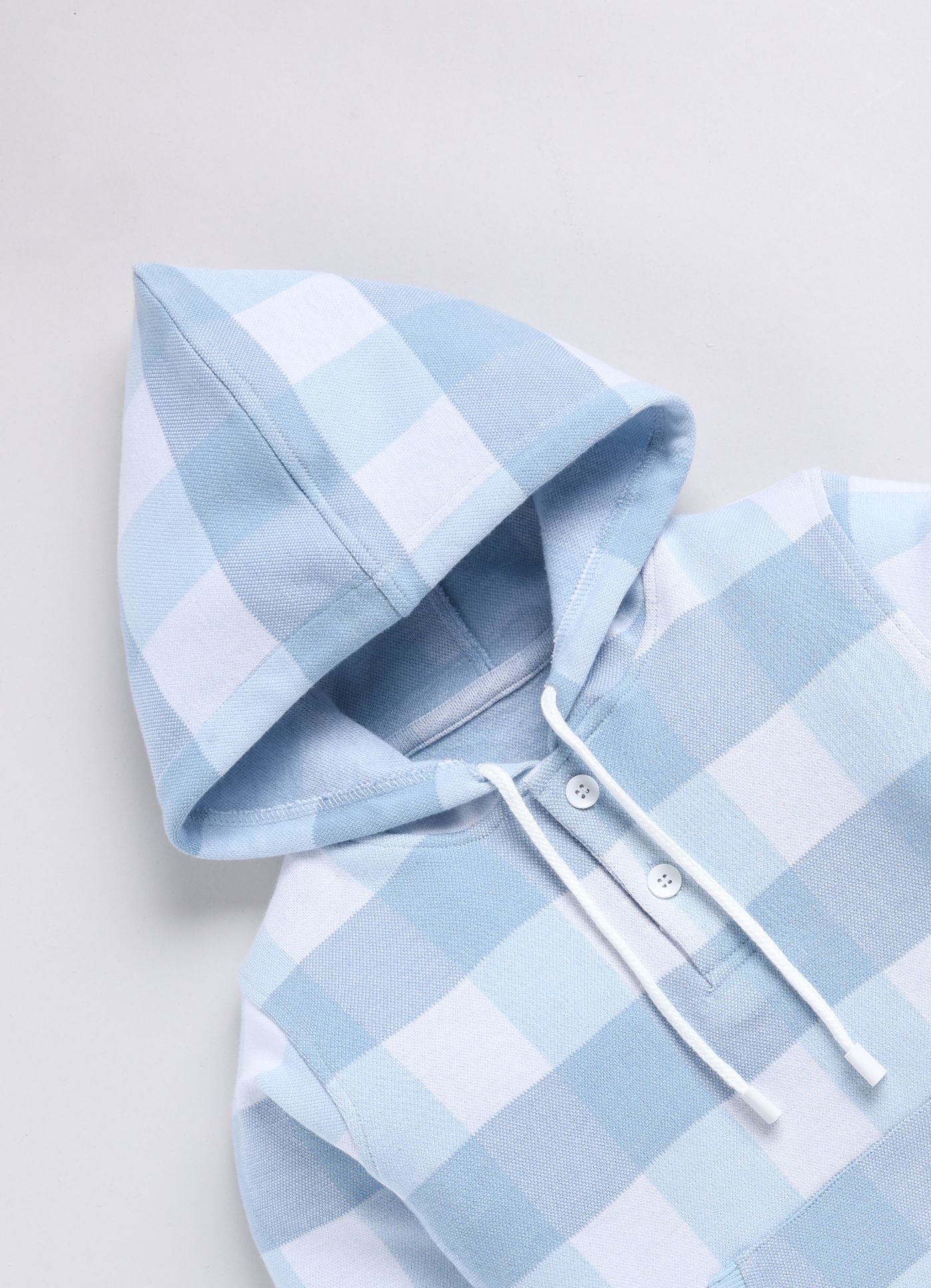 Exclusive Men Boys Blue and White Checkered Pullover Hoodie 2025 at ShopCircuit | ONDC