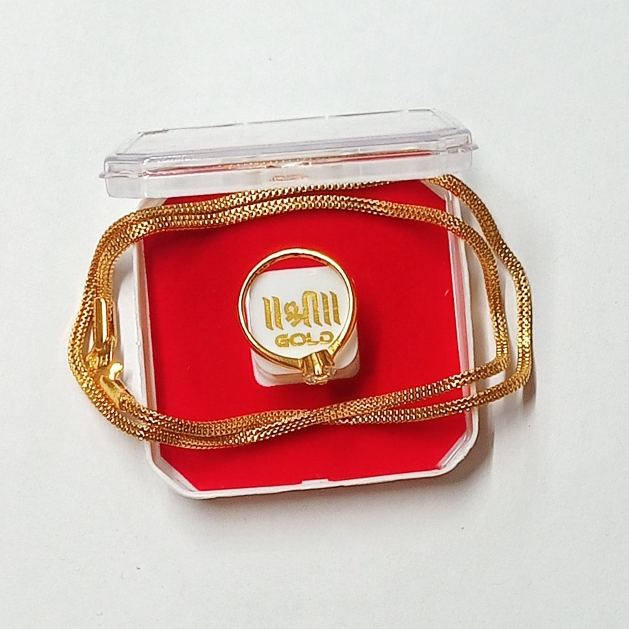 Luxurious Gold-Plated Necklace & Solitaire Ring Set – Crafted for Perfection