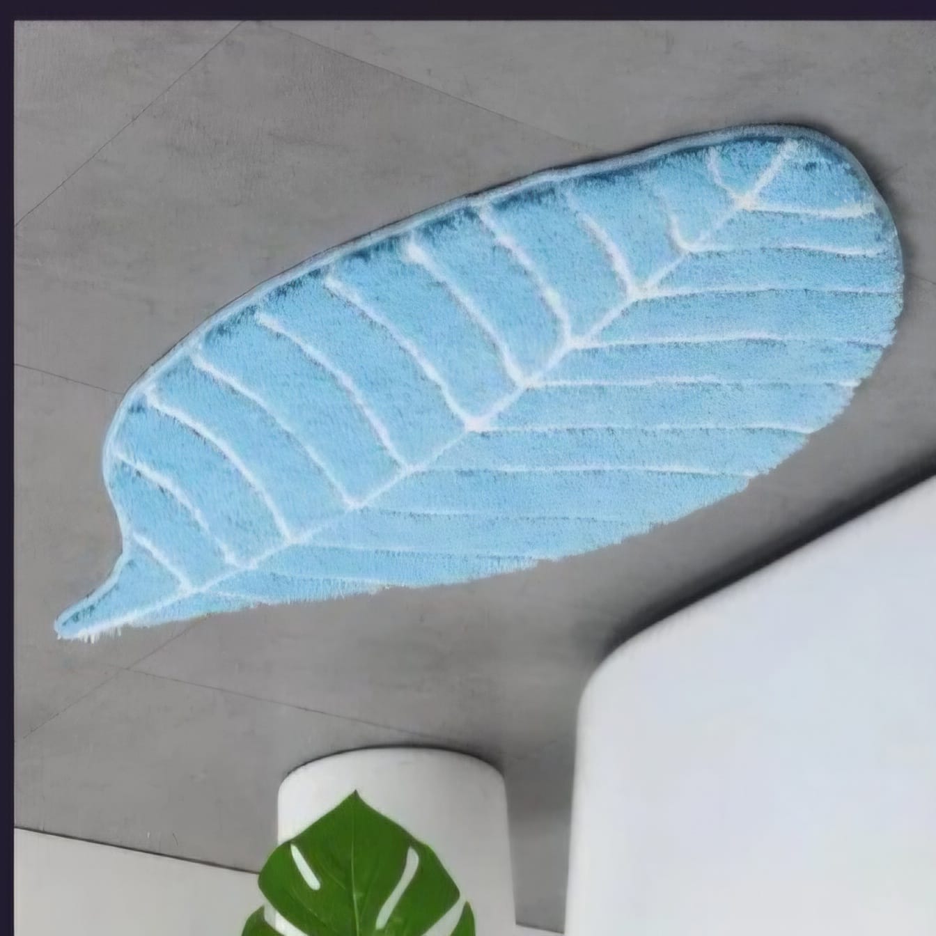  Bath Mat, Leaf Shape, Super Soft and Absorbent, Non-Slip, Machine Washable, for Bathroom, Bedroom, Living Room