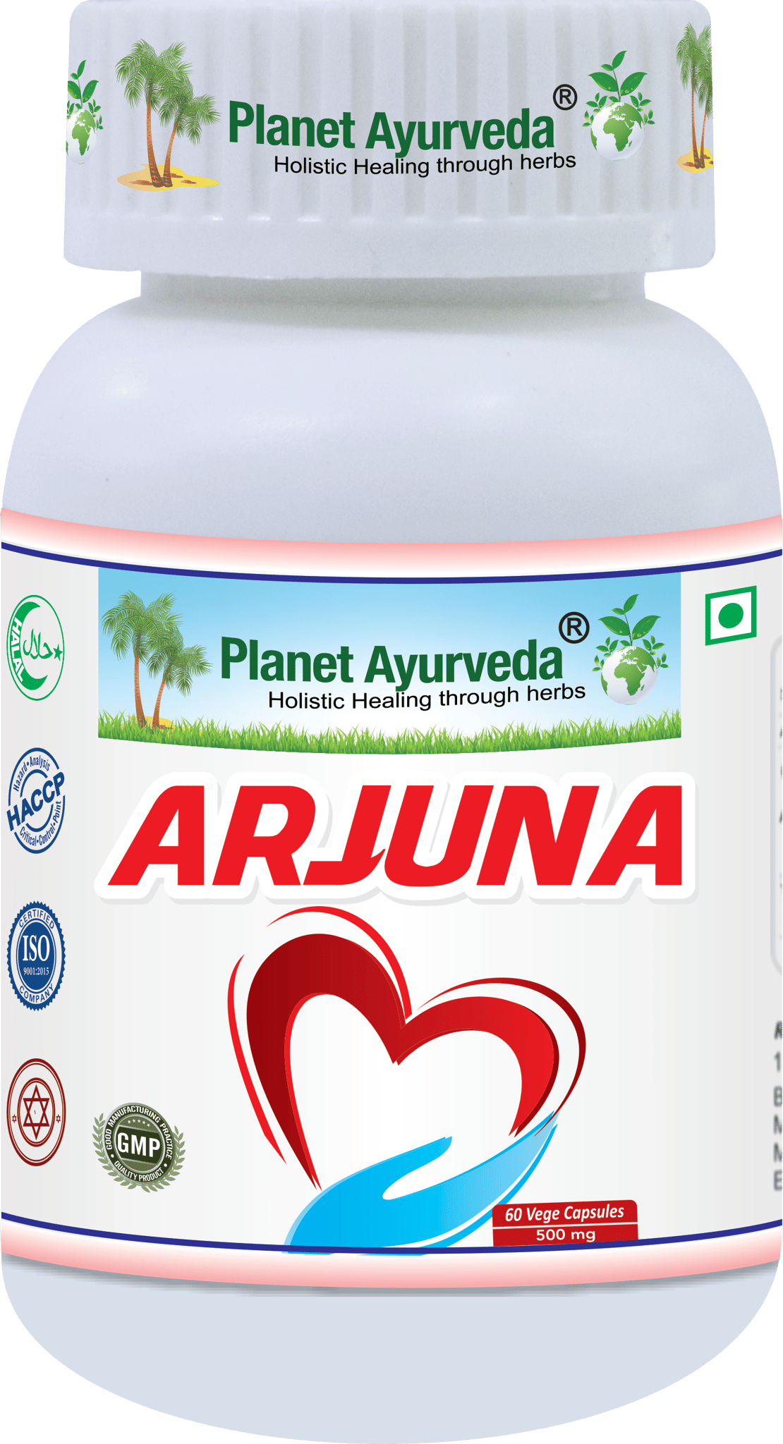 Planet Ayurveda Arjuna Capsules for Heart Health - 60 Vegetarian Capsules - 500mg 