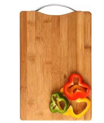 Rectangular Bamboo Cutting Board with Handle for Kitchen
