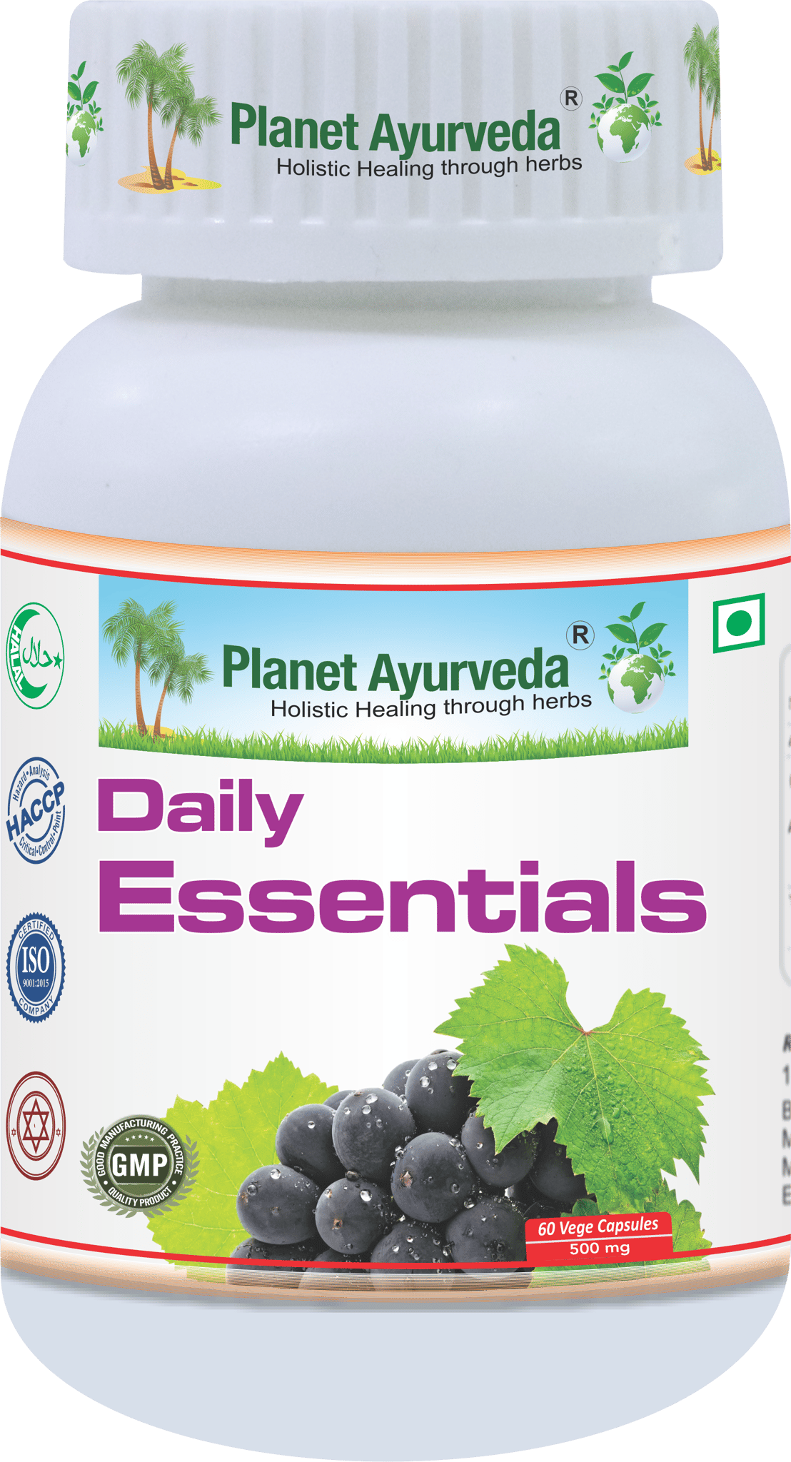 Planet Ayurveda Daily Essentials - 60 Vegetarian Capsules 500mg - Supports Overall Health and Well-being