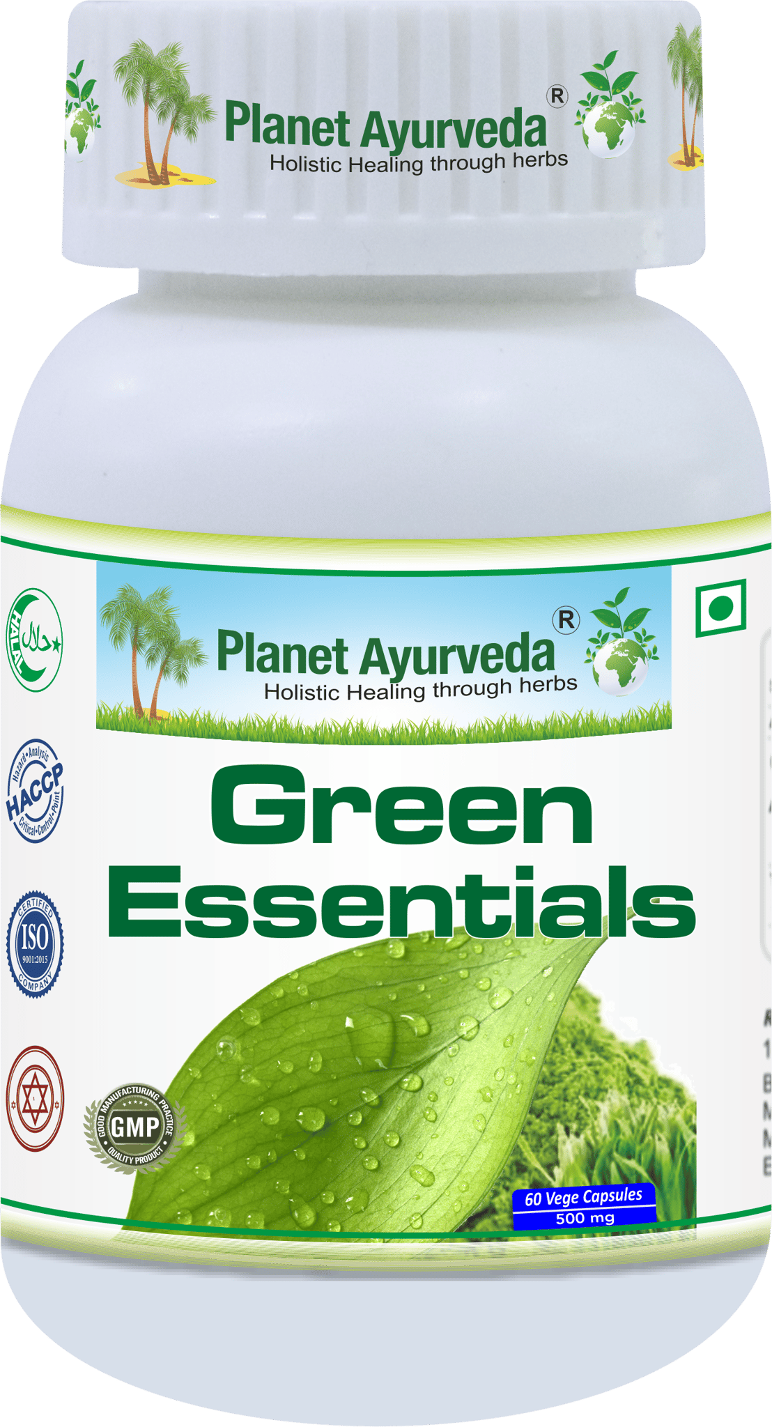  Planet Ayurveda Green Essentials - 60 Vegetarian Capsules - 500mg