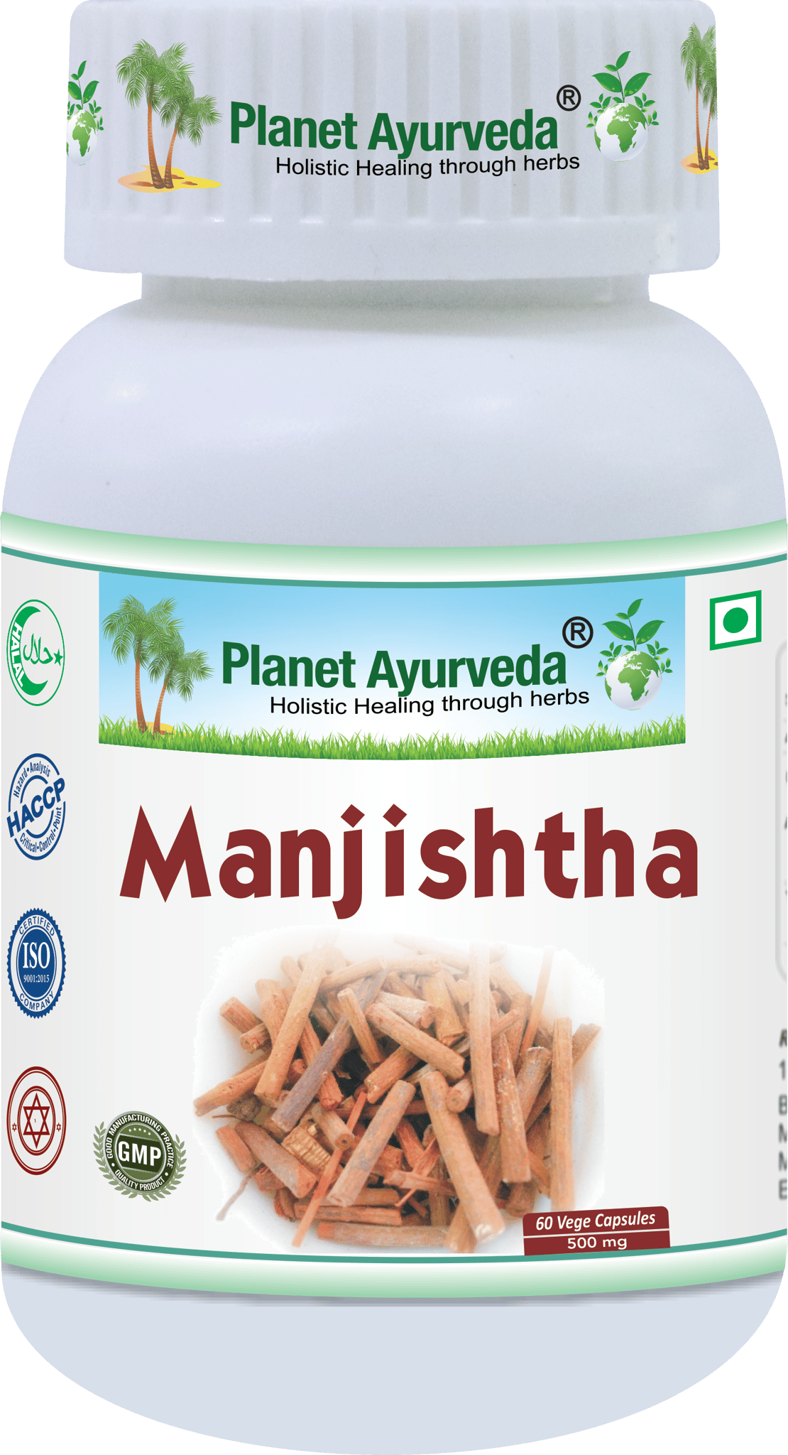 Planet Ayurveda Manjishtha Capsules - 60 Caplets - 100% Natural Ayurvedic Supplement