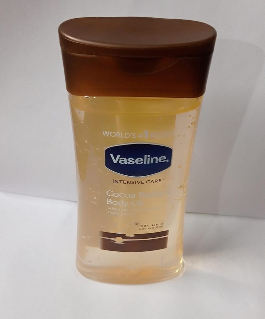 Vaseline Intensive Care Cocoa Radiant Body Oil with Pure Cocoa Butter Gel Oil – Deep Hydration & Glowing Skin