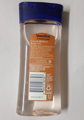 Luxurious Hydration Vaseline Intensive Care Cocoa Radiant Body Oil with Pure Cocoa Butter Gel Oil – Deep Moisture & Glowing Skin