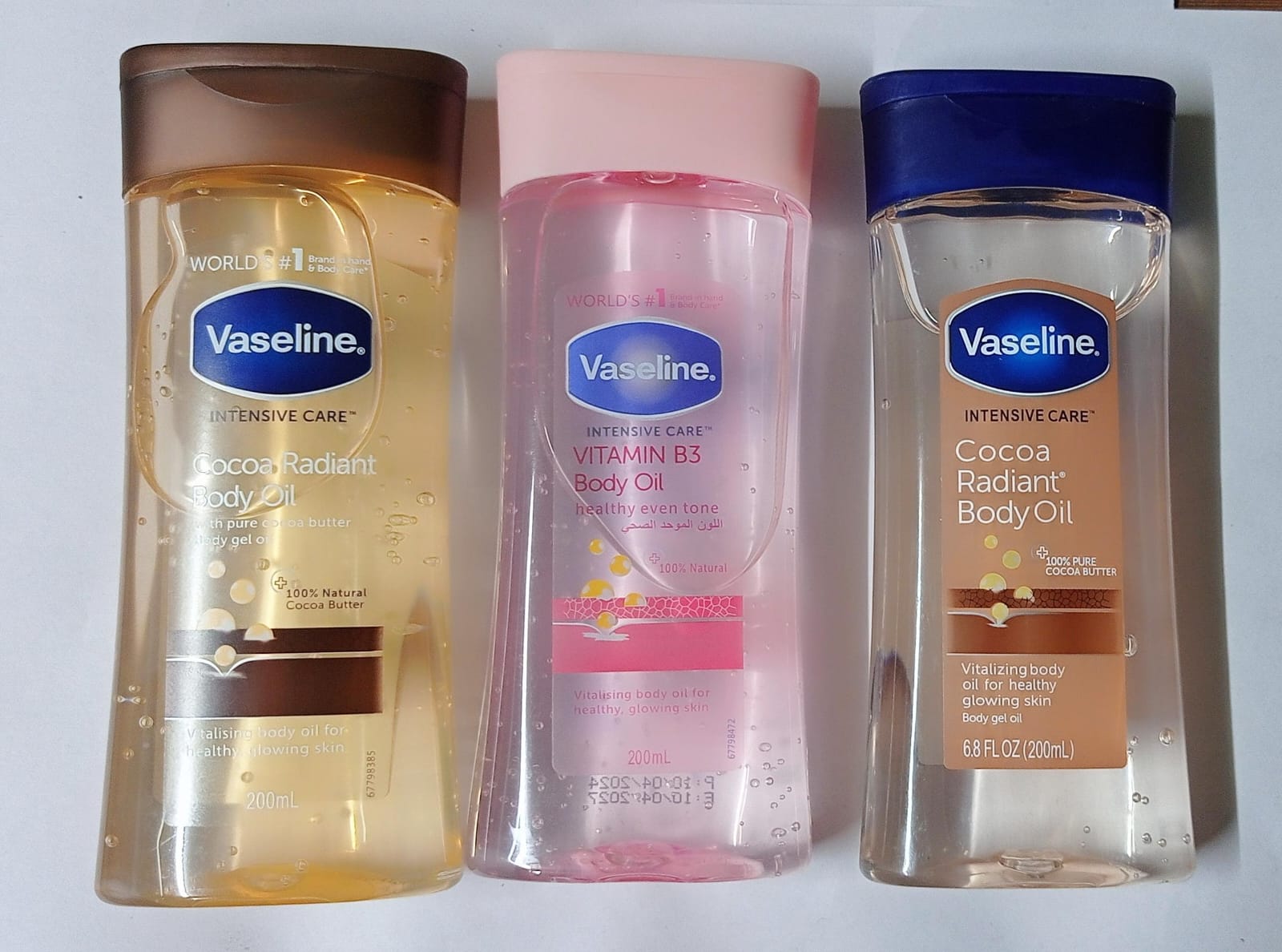 Vaseline Cocoa Radiant Body Oil Set of 3 | Glow Gel with Cocoa Butter 200ml