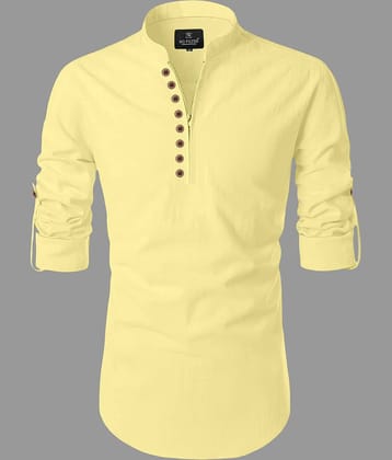 Nofilter Yellow Cotton Blend Men's Regular Kurta ( Pack of 1 )
