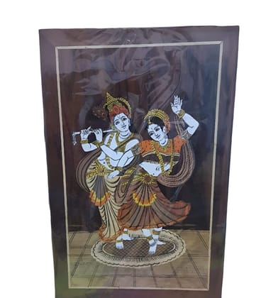 Sri Krishna Innovation Wood Handcrafted Wooden Wall Panel/Hanging with Inlay Work
