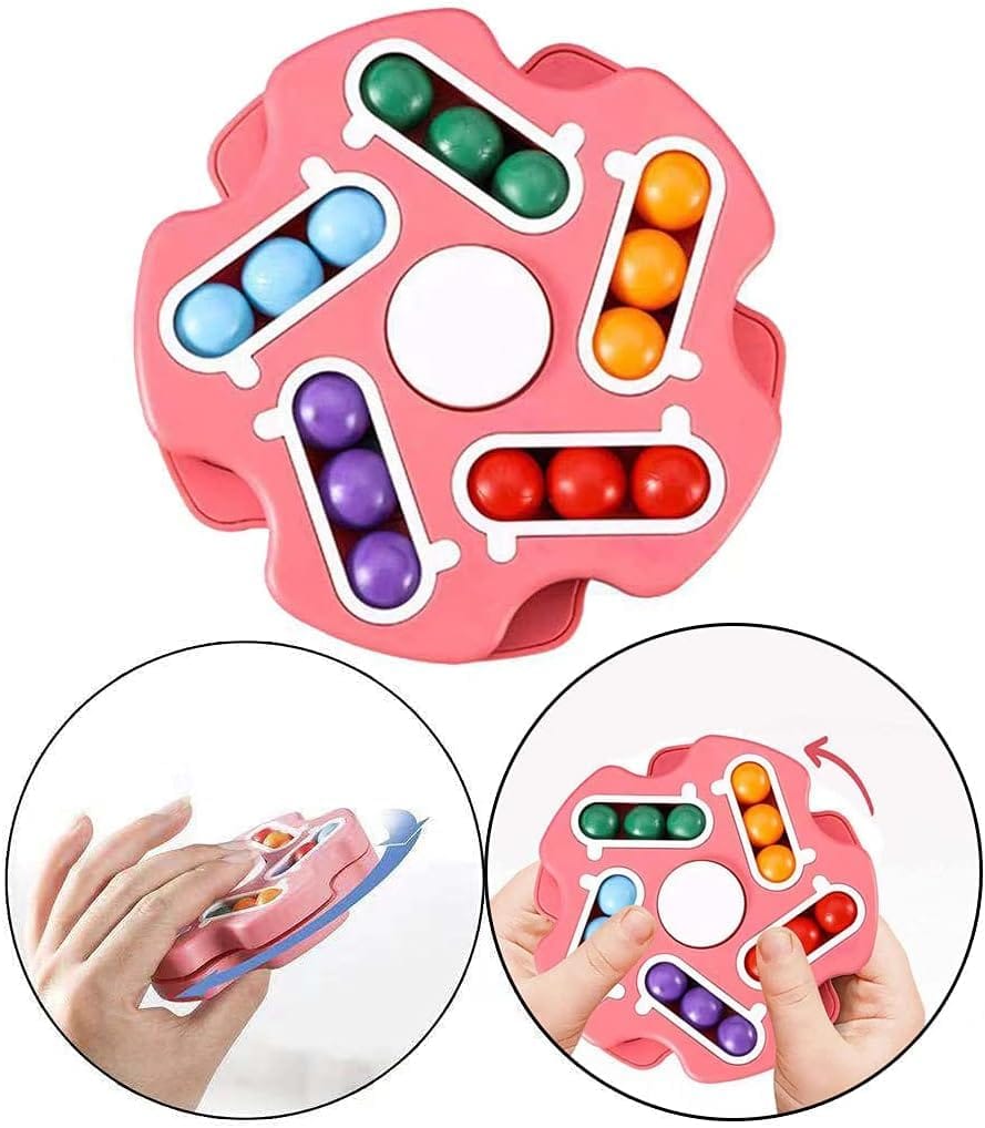 Finger Tip Rotate Puzzle Magic Bean Fidget Spinner Toys for Kids Adults Mind Teaser Memory Game
