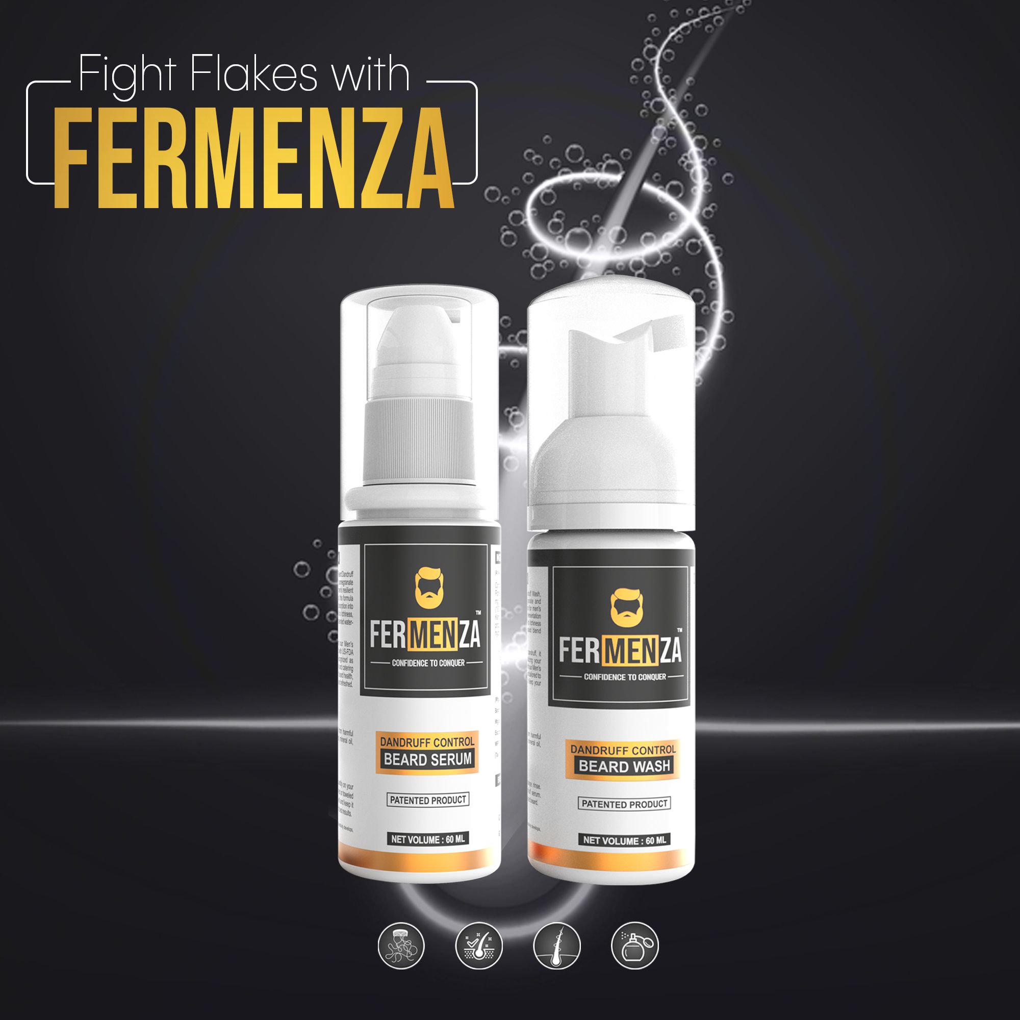 Fermenza Beard Dandruff Control  (Serum + Beard Wash)