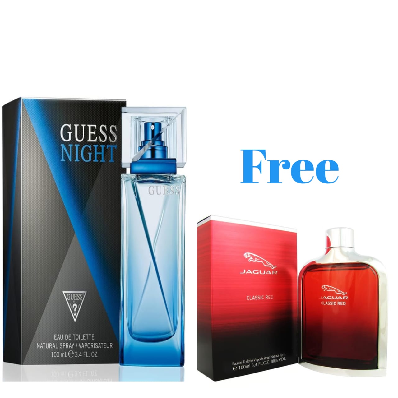 Guess Guess Night Eau De Toilette Spray 100ml Men Perfume Spray With Free Jaguar Red 100ml Perfume