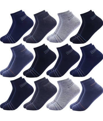Broen - Cotton Men's Striped Multicolor Low Cut Socks ( Pack of 12 )