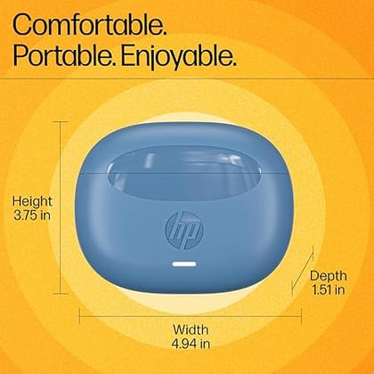 HP H150 Wireless Earbuds, Bluetooth connectivity, Digital Active Noise Cancelation (Blue)